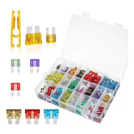 KIT FUSIBLES 300 UNIDADES ELÉCTRICOS 12V PARA AUTOS Y MOTOS + PINZA