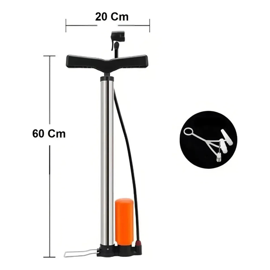 BOMBÍN BICICLETA PROFESIONAL CON MANÓMETRO / INFLADOR PARA BICICLETAS Y BALONES