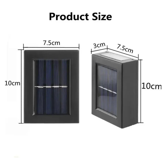 PACK 2 FOCOS LED SOLARES DE MURO PARA JARDÍN Y EXTERIOR - LUZ CÁLIDA