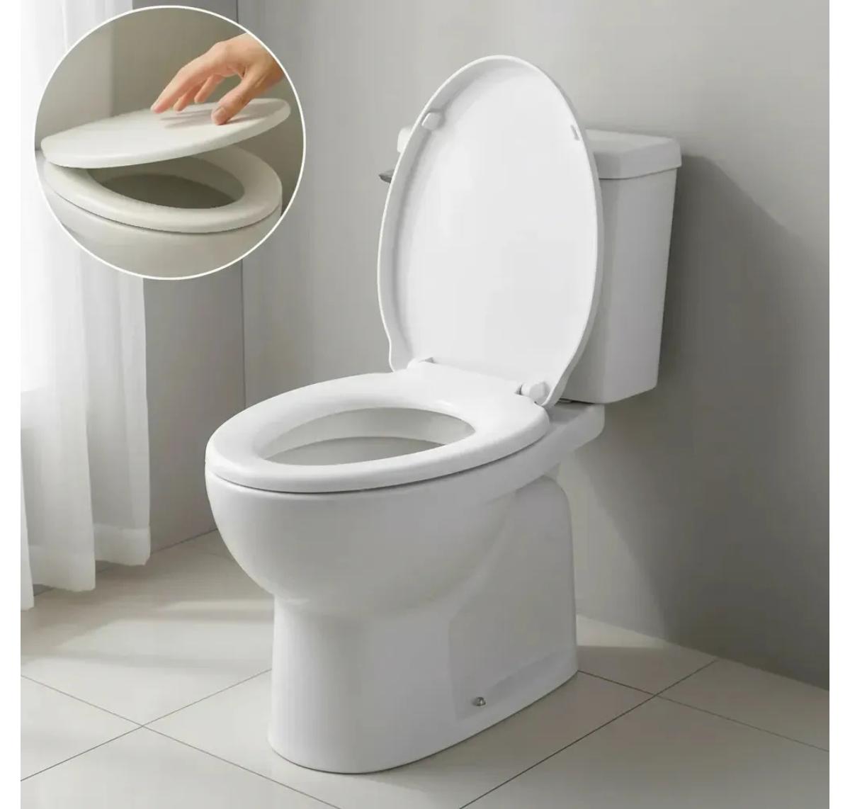 ASIENTO Y TAPA PARA WC BLANCO CON CIERRE SUAVE Y LENTO