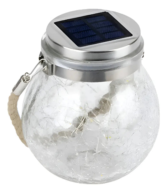 LÁMPARA SOLAR DECORATIVA LED TIPO FRASCO DE VIDRIO- LUZ CÁLIDA