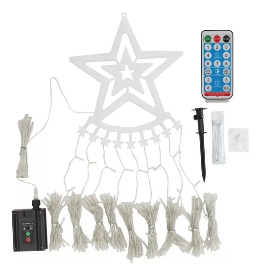 LUCES LED ESTRELLA CORTINA SOLAR 3 METROS