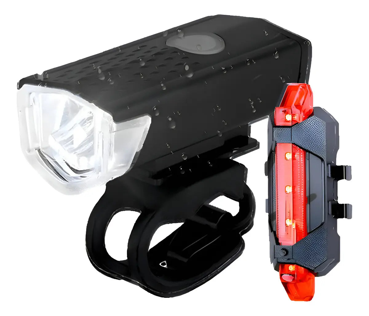 PACK 2 LUCES LED BICIBLETA USB TRASERA Y DELANTERA NORPLAT -NEGRO