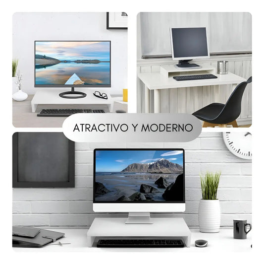 TLT SOPORTE PARA MONITOR ORGANIZADOR DE ESCRITORIO - BLANCO