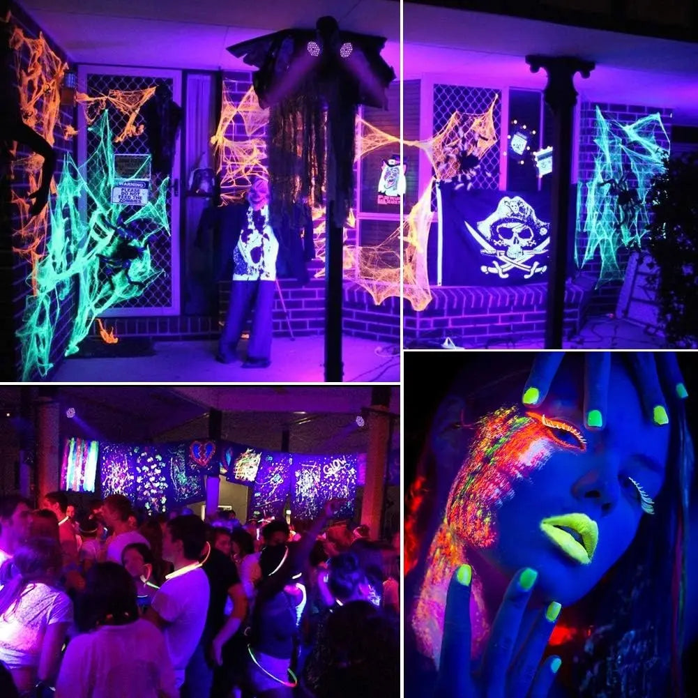 PACK 2 FOCOS UV 36 LED LUZ ULTRAVIOLETA PARA FIESTAS Y FLUORESCENCIA