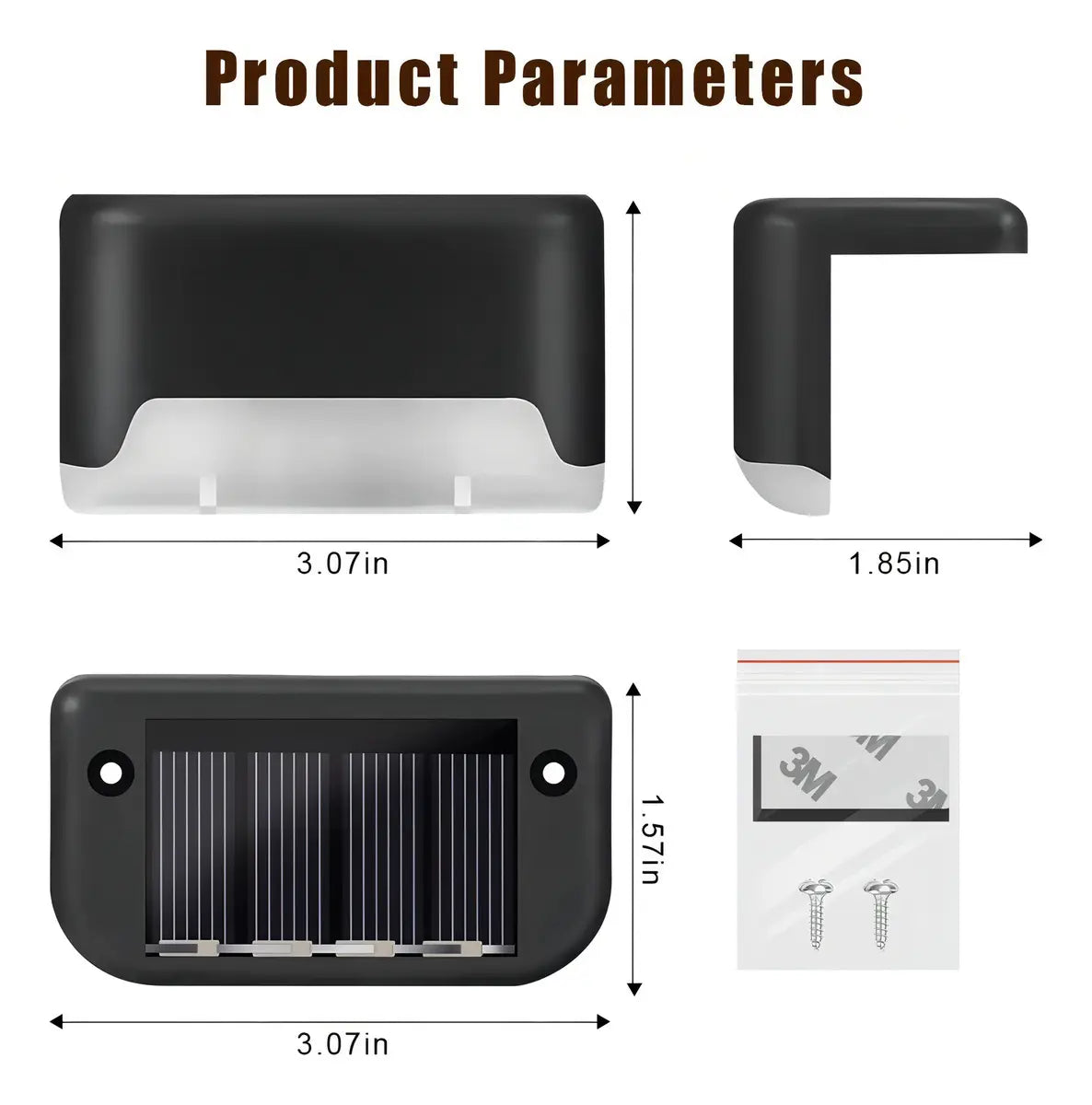 LUCES SOLARES PACK 4 LED PARA JARDÍN IP55 NEGRO - ESCALERAS Y EXTERIOR