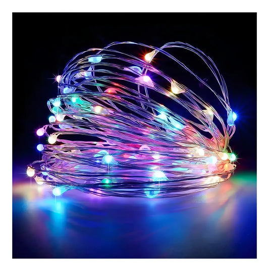 PACK DE 3 GUIRNALDAS DE HADAS MULTICOLOR - 100 LED, 10 METROS C/U, ENERGÍA SOLAR