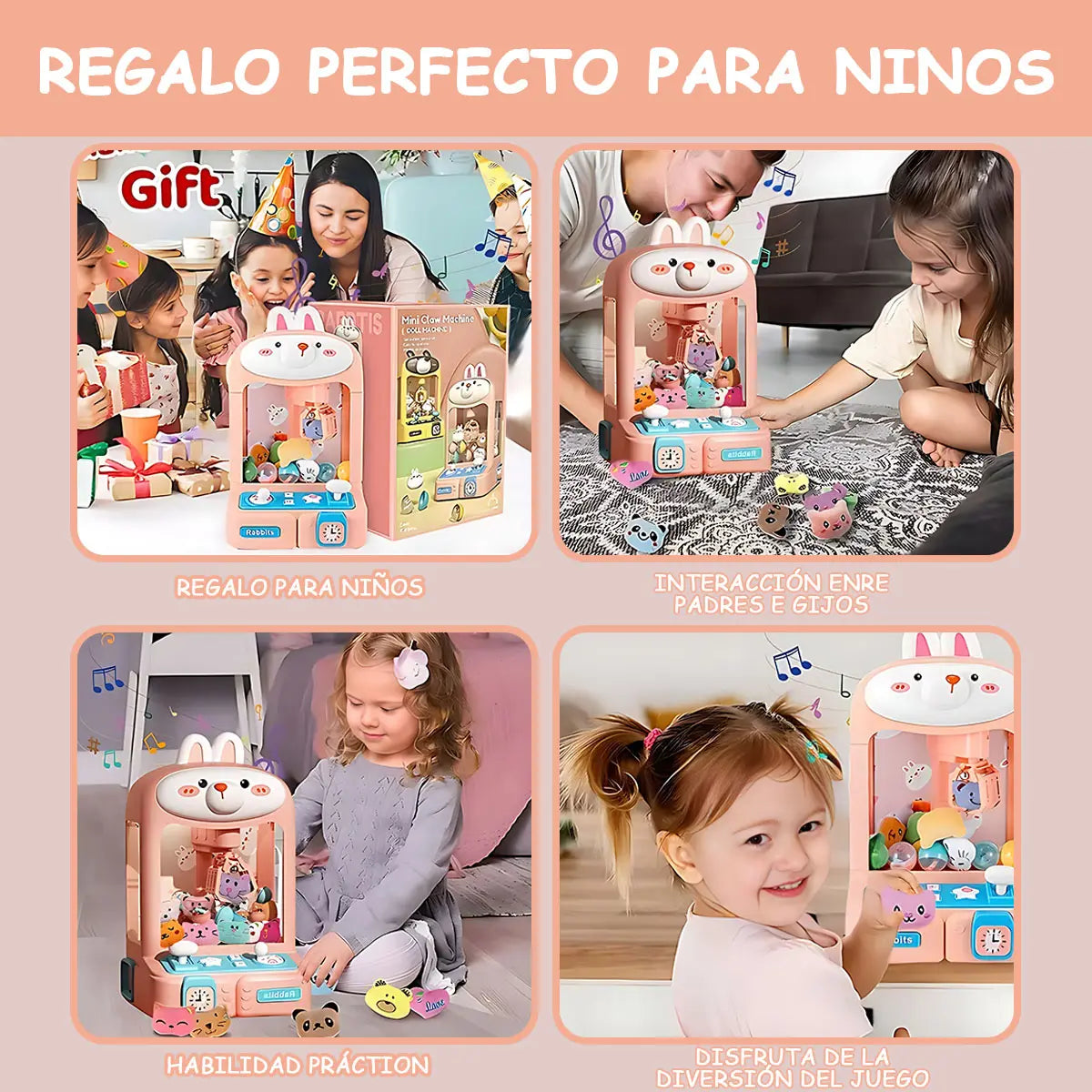 JUEGO MÁQUINA DE GARRAS CON 20 MUÑECOS Y 10 BOLAS - ARCADE INFANTIL