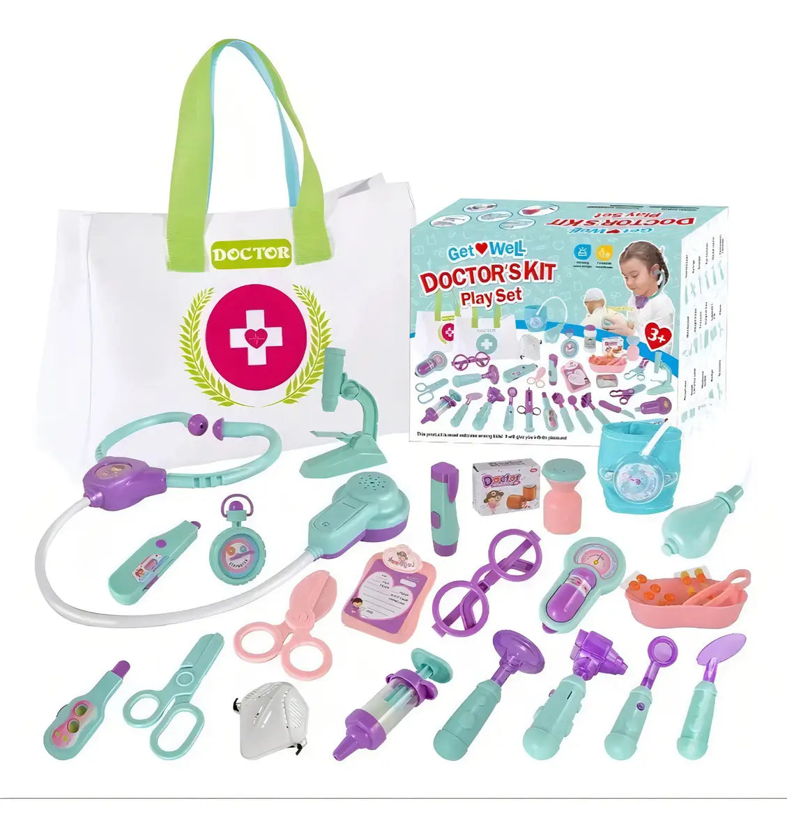 KIT DE JUGUETES DE DOCTOR CON LUZ Y SONIDO PARA ÑIÑOS