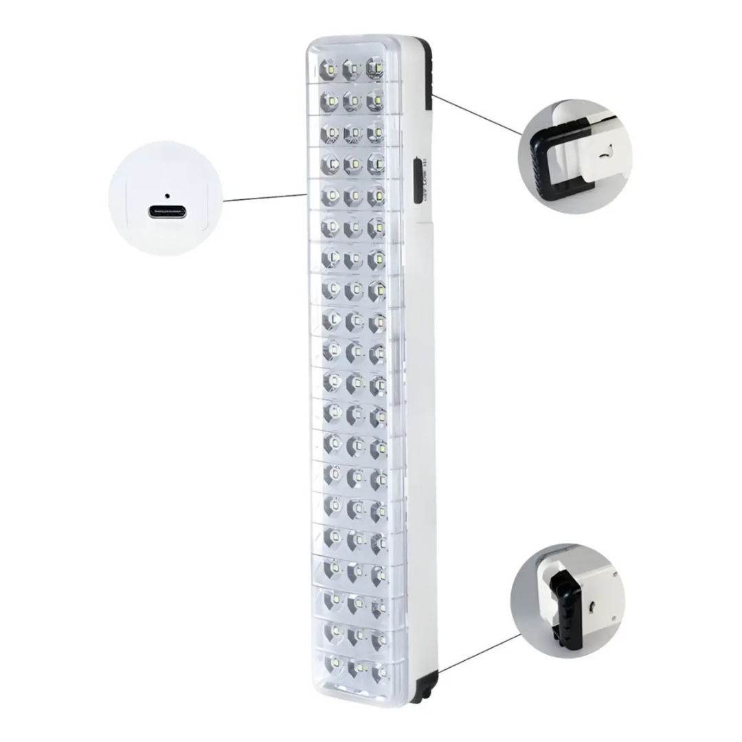 PACK X2 LÁMPARAS DE EMERGENCIA 60 LED RECARGABLES PORTÁTILES