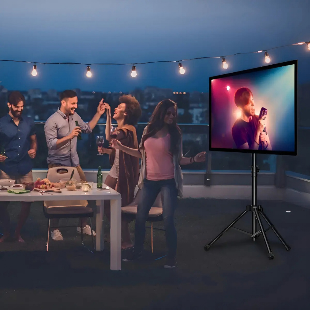 BASE TRÍ´PODE PEDESTAL TV 32 A 55 PULGADAS GIRATORIO 360° -NEGRO