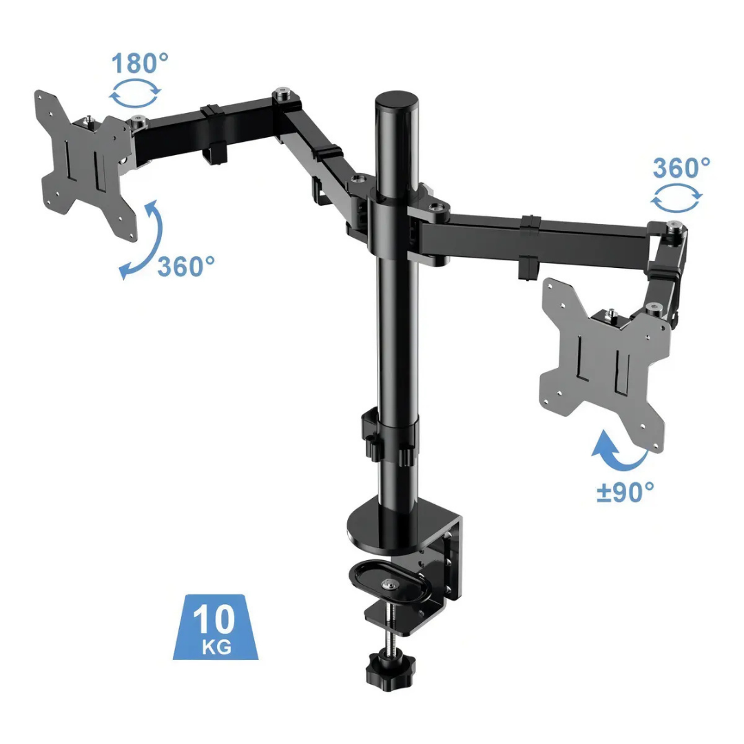 SOPORTE DE MONITOR  GAMER ARTICULADO DOBLE 10" A 27"
