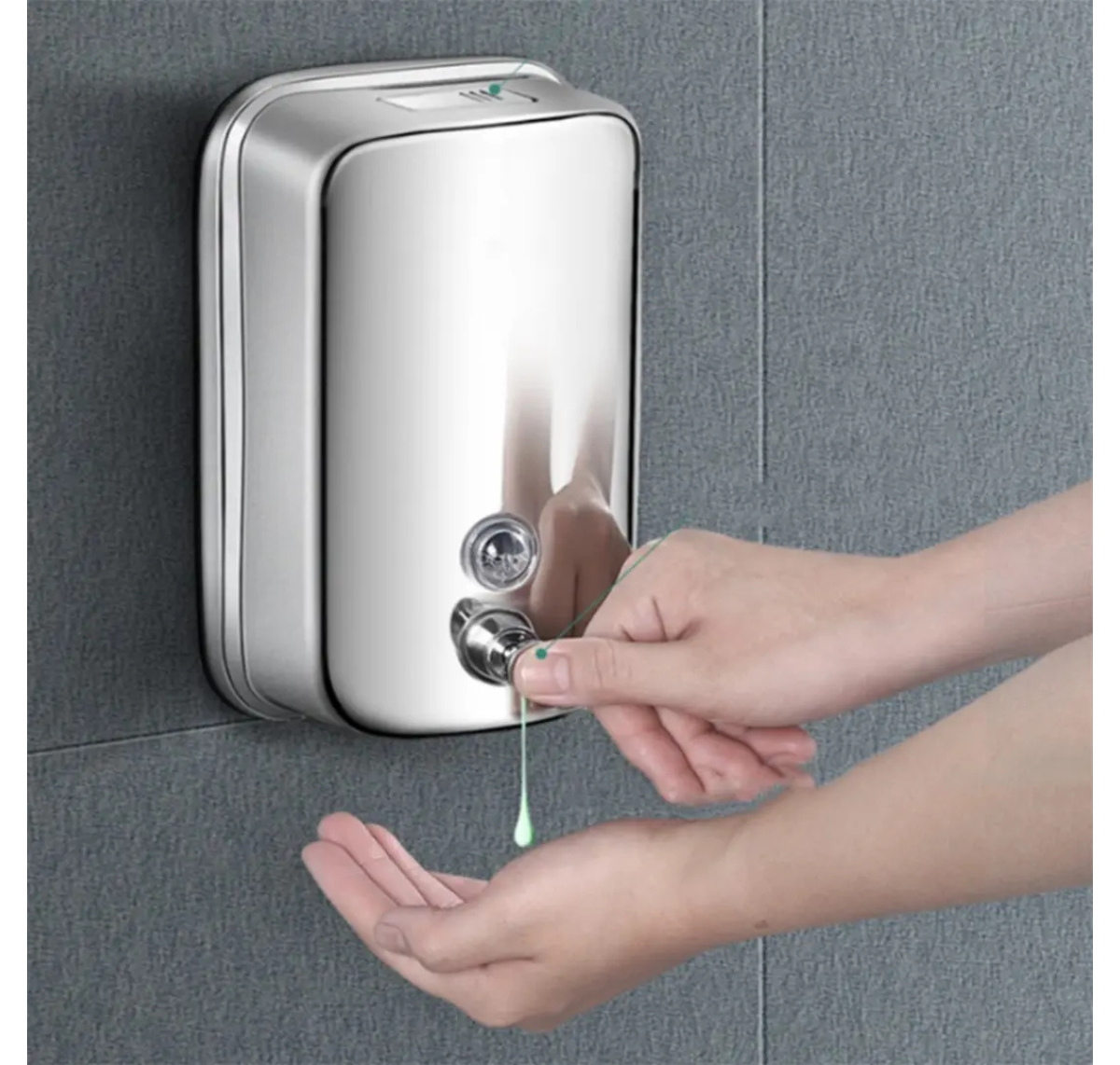 DISPENSADOR DE JABÓN ACERO INOXIDABLE 500ml PLATEADO