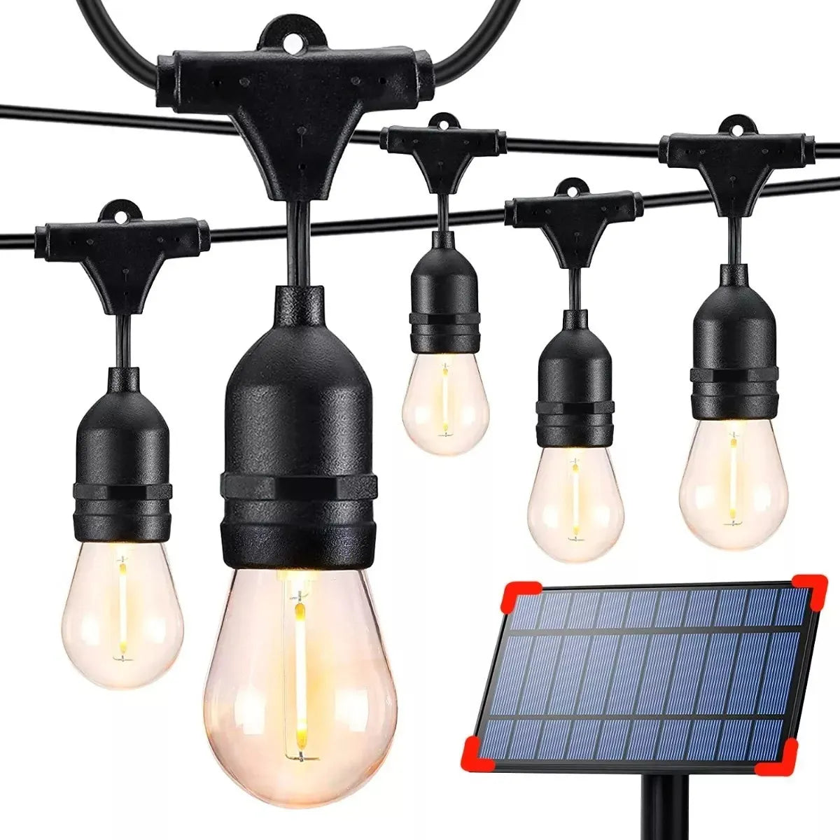 ✨GUIRNALDA SOLAR VINTAGE 10 LED - LUZ CÁLIDA EXTERIOR ☀️