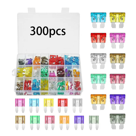KIT FUSIBLES 300 UNIDADES ELÉCTRICOS 12V PARA AUTOS Y MOTOS + PINZA