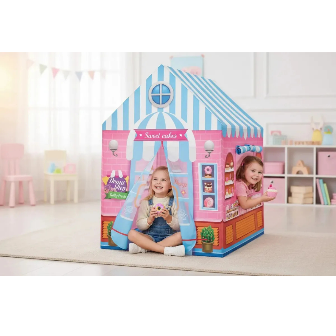 CARPA INFANTIL PLEGABLE CASA DE DULCES PARA NIÑAS Y NIÑOS