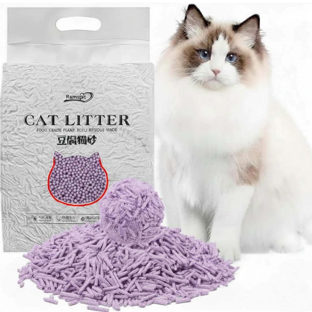 ARENA DE TOFU VEGETAL BIODEGRADABLE 6L 2.2KG PARA GATO LAVANDA