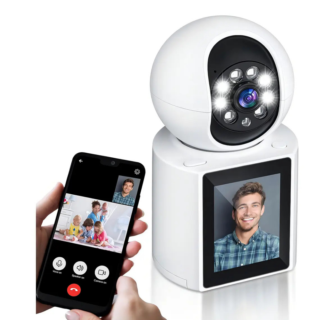 CÁMARA INTELIGENTE CON PANTALLA PARA VIDEOLLAMADAS WIFI - BLANCA