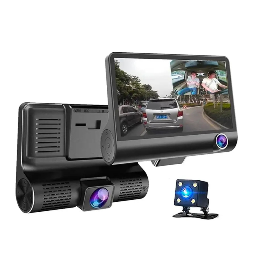 CÁMARA PARA AUTO 3 EN 1 FRONTAL, TRASERA Y TABLERO 1080P HD