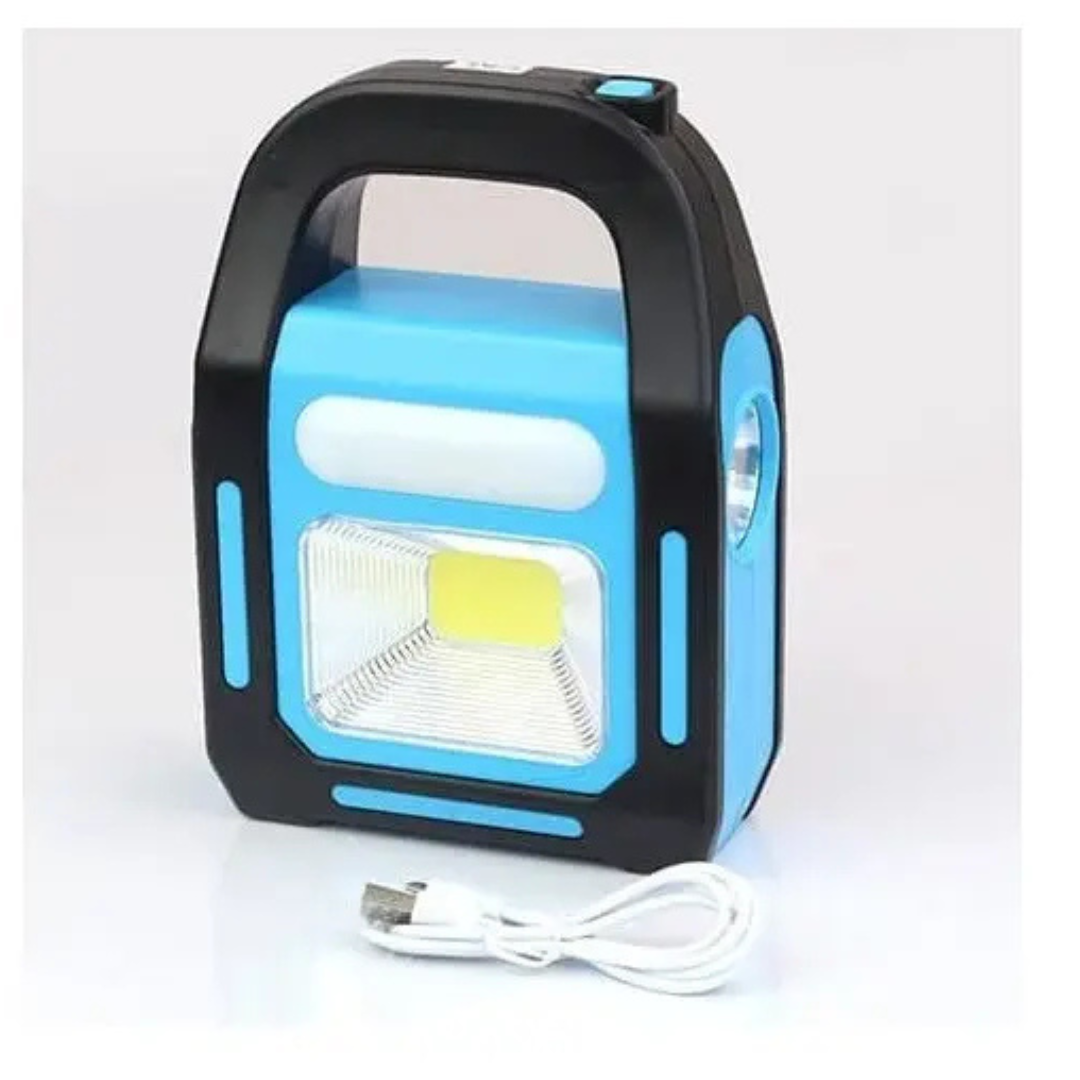 LINTERNA LED SOLAR RECARGABLE USB CON MANIJA Y 8H DE AUTONOMÍA