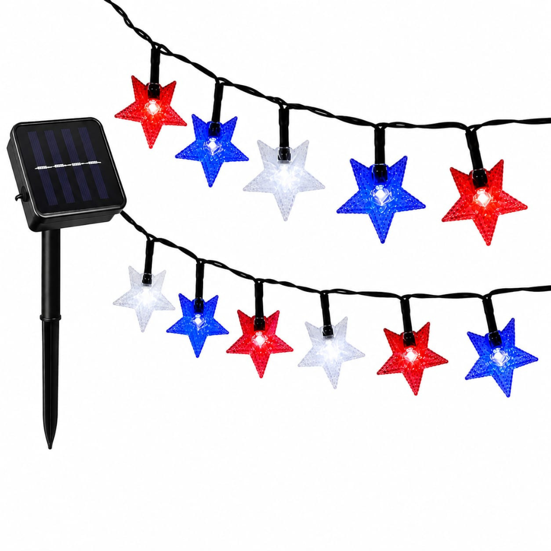 GUIRNALDA SOLAR LED 20 METROS DECORATIVA PARA FIESTAS PATRIAS