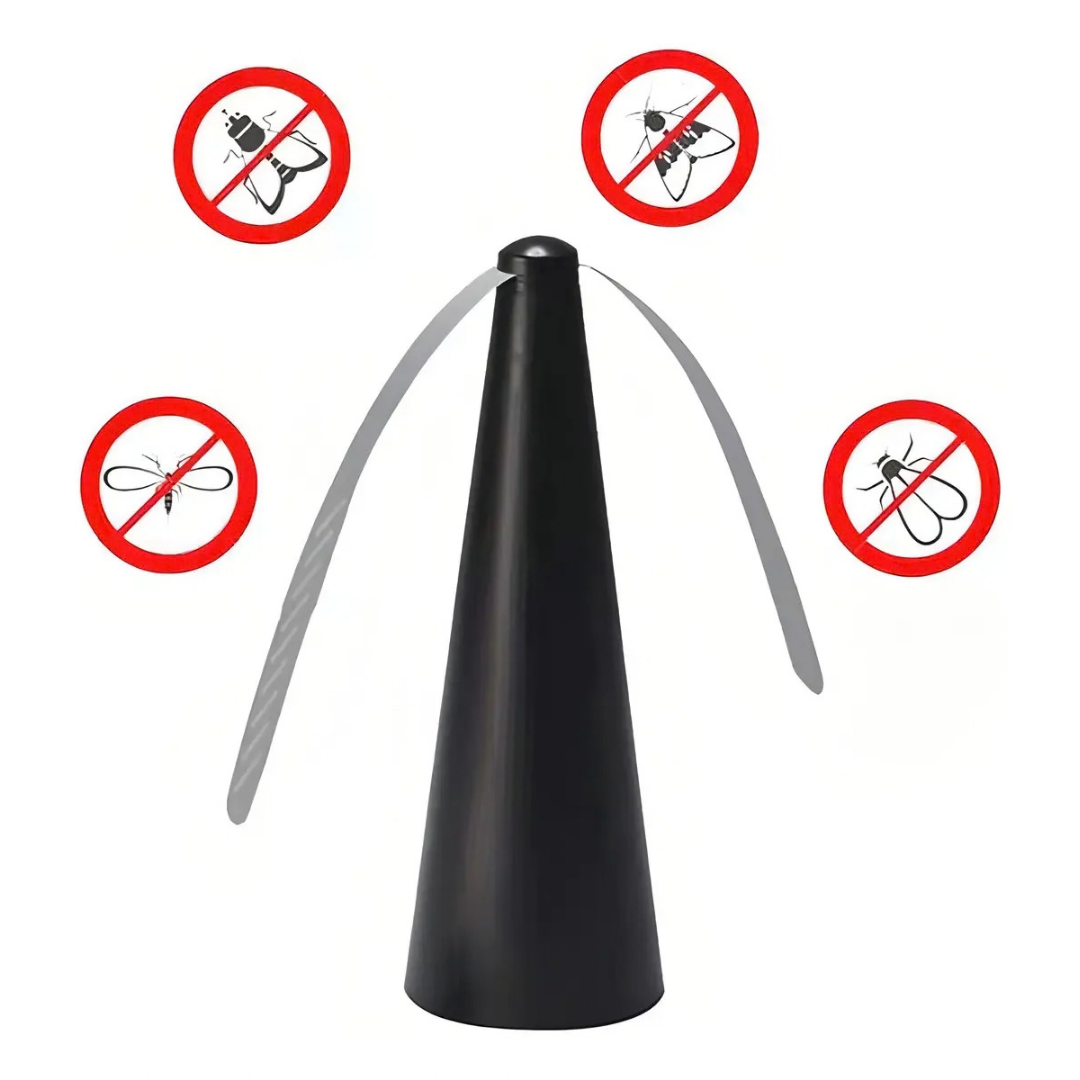 ABANICO VENTILADOR REPELENTE DE MOSCAS PORTÁTIL COLOR NEGRO