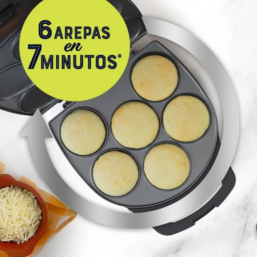 MÁQUINA TOSTADORA PARA AREPAS, HAMBURGUESAS Y PANQUEQUES - COLOR NEGRO