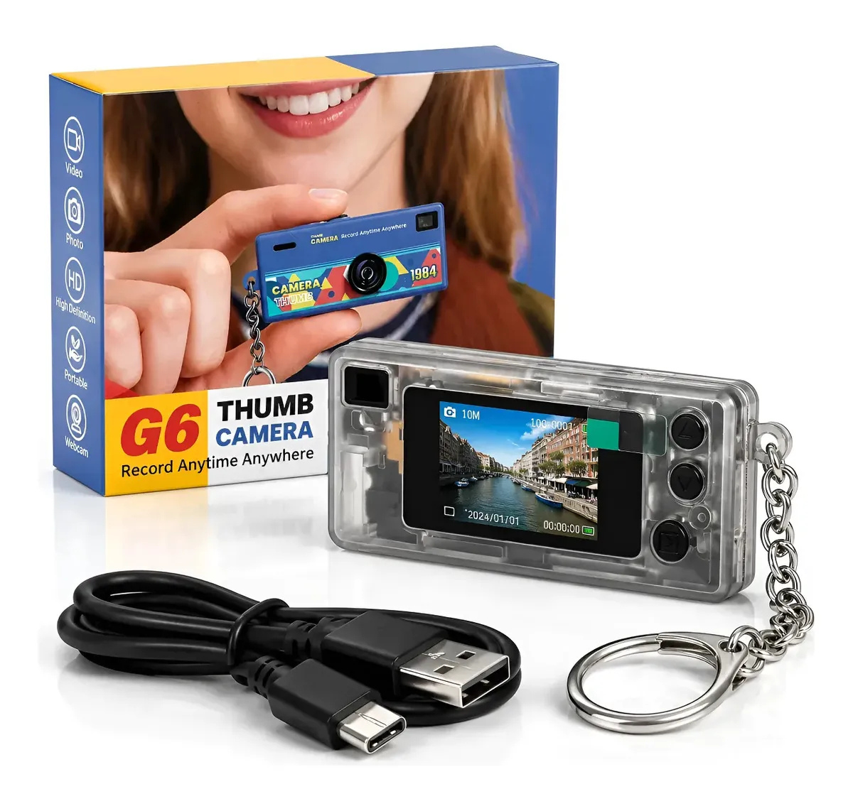 MINI CÁMARA DIGITAL G6 LLAVERO PORTÁTIL HD CON PANTALLA