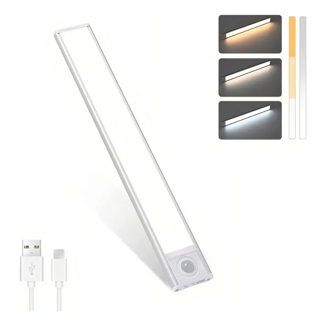 LUZ LED VIDA BUENAS 54 LED BARRA CON SENSOR DE MOVIMIENETO RECARGABLE 30 CM