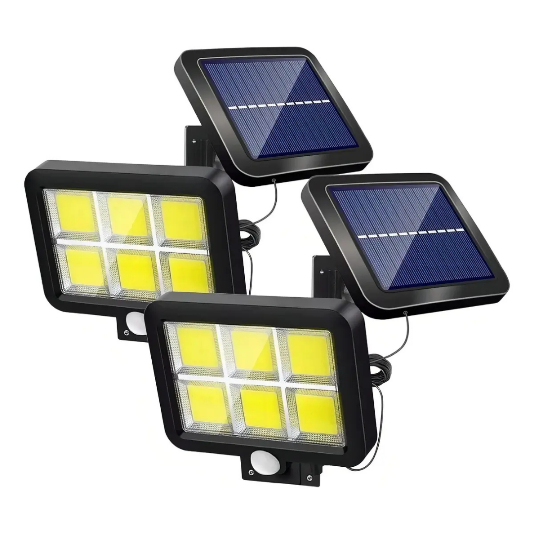 REFLECTOR SOLAR EXTERIOR 120W PACK X2 LED BLANCO PARA PARED