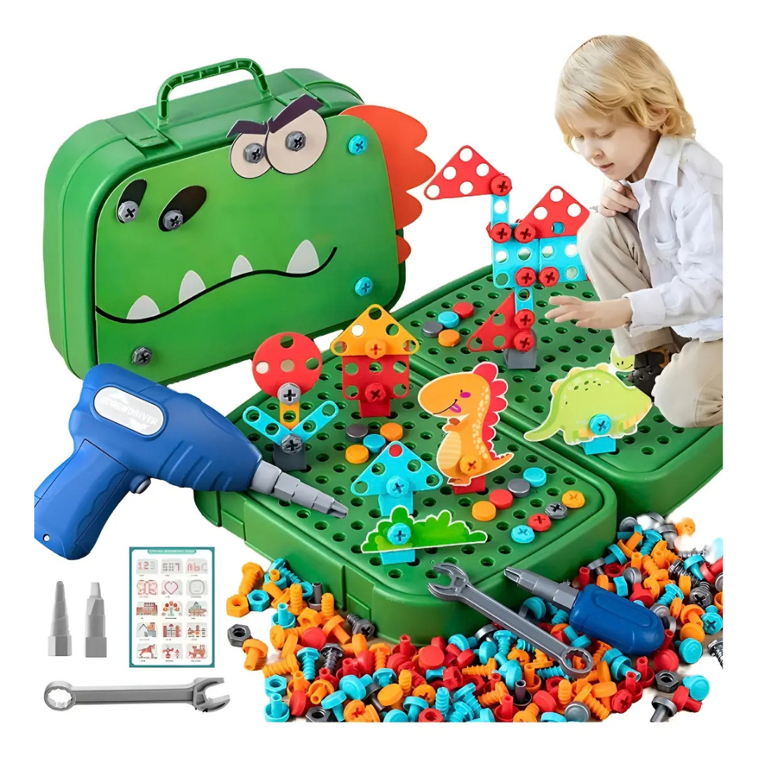 KIT DE HERRAMIENTAS INFANTIL 230 PIEZAS CON BLOQUES DE CONSTRUCCIÓN