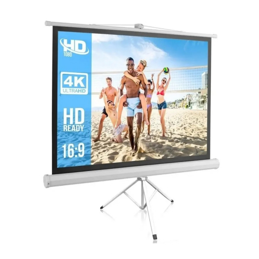 TELÓN PANTALLA CON TRÍPODE PARA PROYECTOR 84"