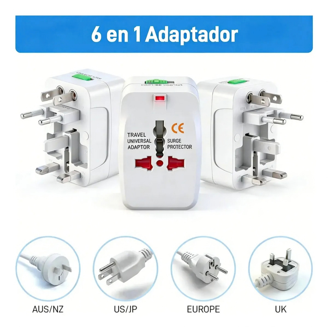 ADAPTADOR MULTIENCHUFE CONVERTIDOR ENCHUFE UNIVERSAL