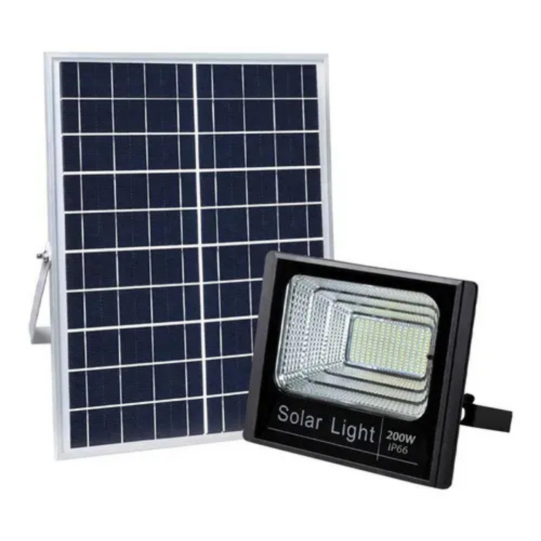 FOCO SOLAR LED 200W CON CONTROL REMOTO - IP66 -LUZ BLANCA FRÍA