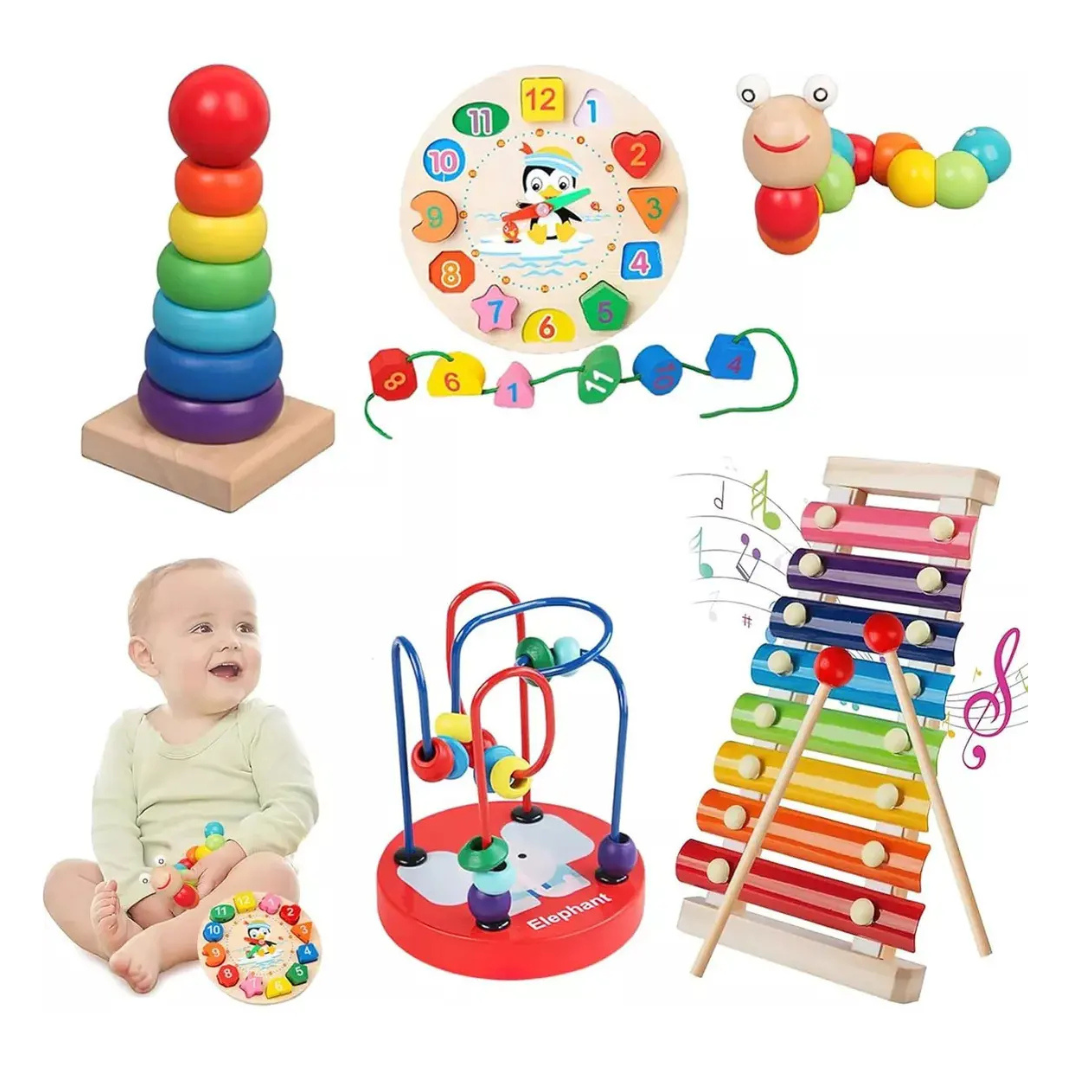 PAQUETE DIDÁCTICO INFANTIL DE ESTIMULACIÓN TEMPRANA 5 PIEZAS