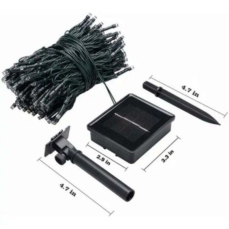 GUIRNALDA SOLAR 10 METROS 100 LUCES LED MULTICOLOR PARA FIESTAS PATRIAS