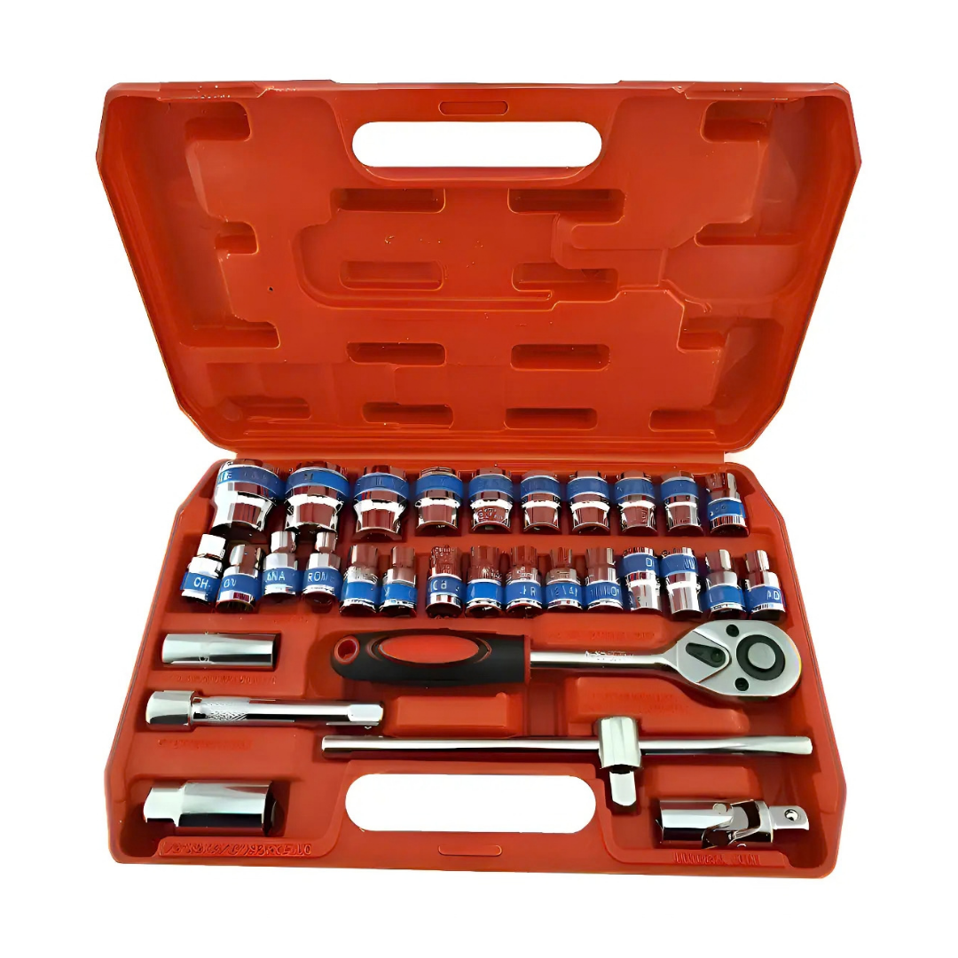 JUEGO DE DADOS CUADRANTE 1/2" 32 PIEZAS
