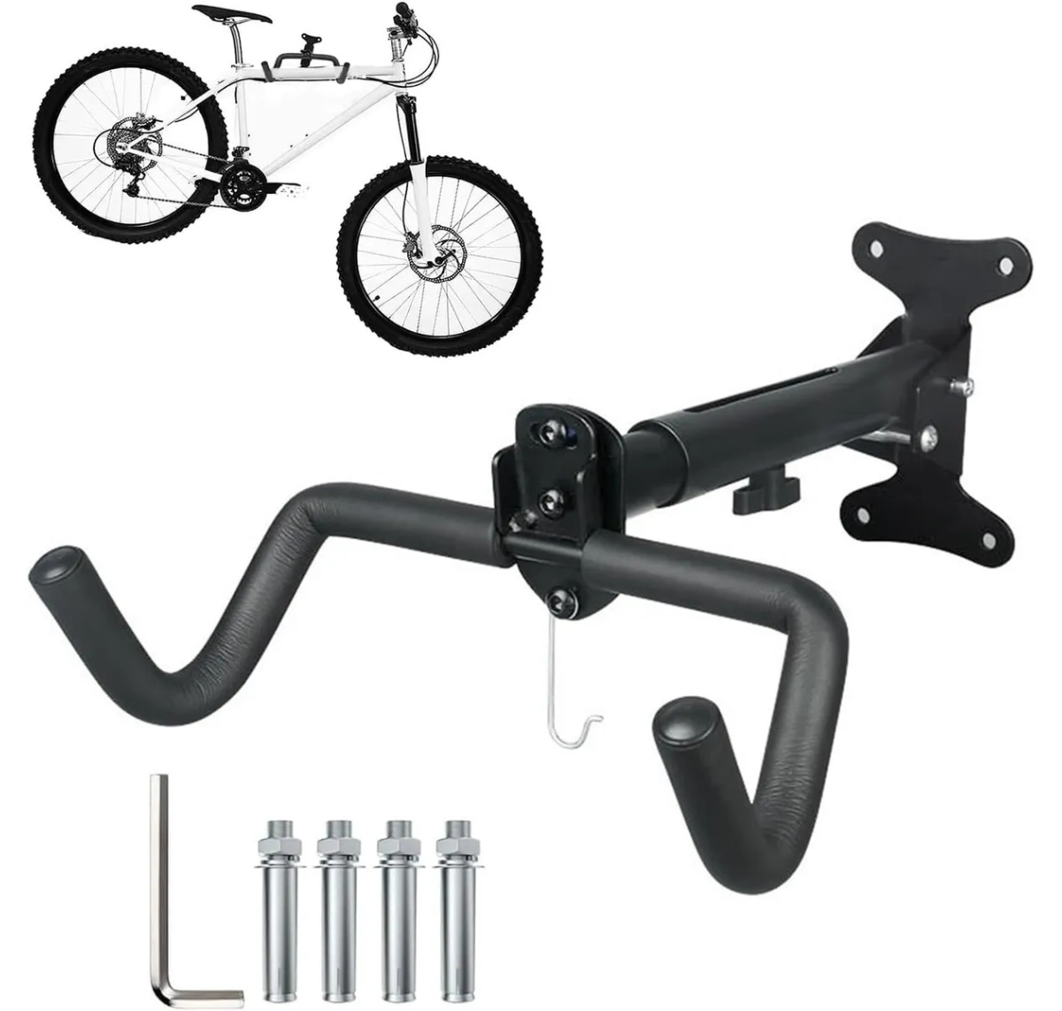 PORTA BICICLETA DE PARED PLEGABLE - SOPORTE METÁLICO PARA MURALLA