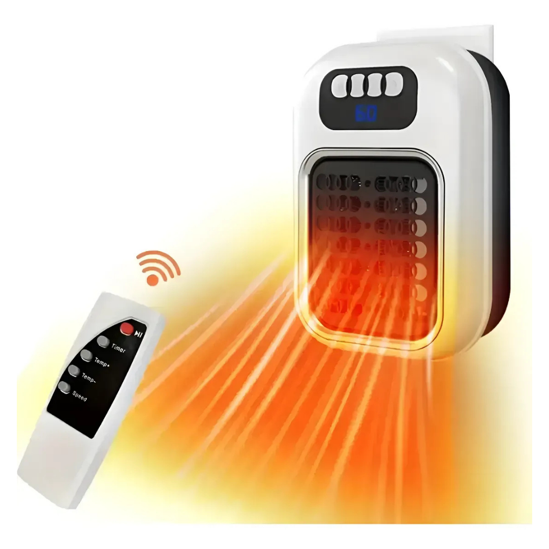 CALEFACTOR PORTÁTIL ELÉCTRICO CON CONTROL REMOTO BLANCO