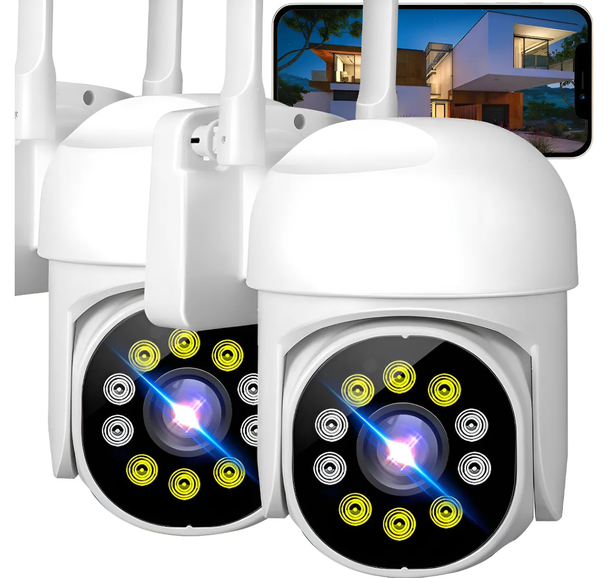 CÁMARAS X2 IP SMART WIFI HD EXTERIOR E INTERIOR CON VISIÓN NOCTURNA