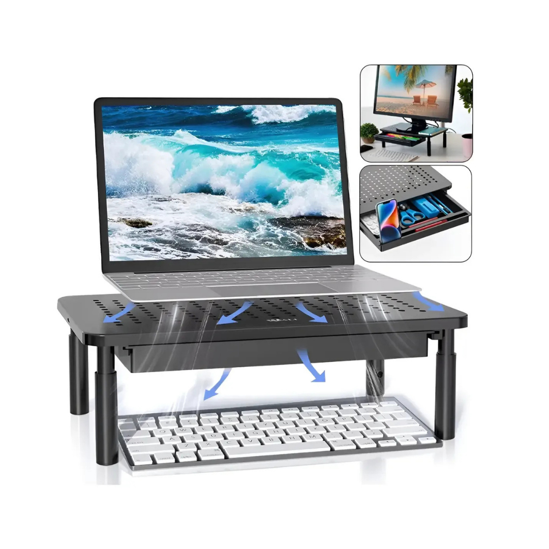 BASE SOPORTE MONITOR 3 ALTURAS AJUSTABLE PORTÁTIL PARA PC