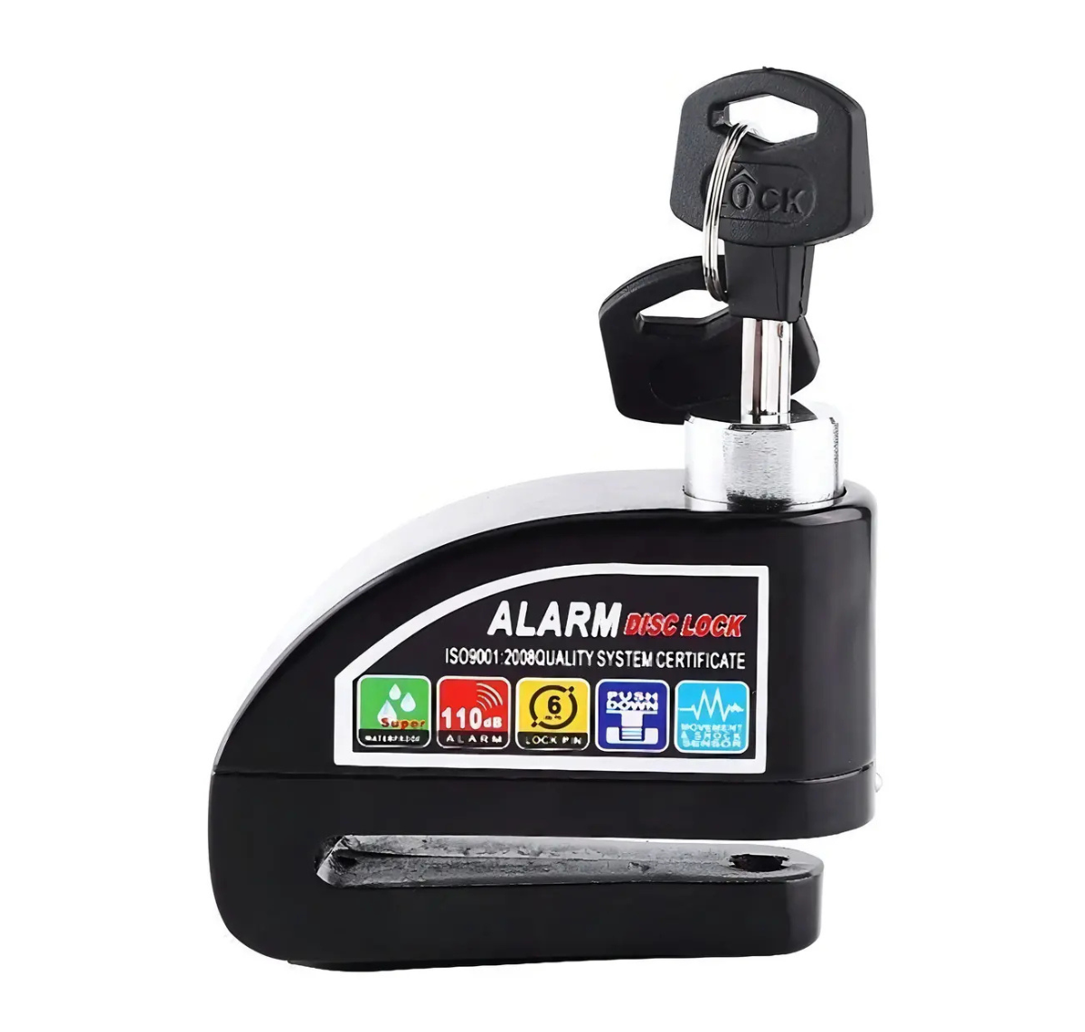 CANDADO CON ALARMA 110 DB PARA MOTO Y BICICLETA - FRENO DE DISCO ANTIRROBO