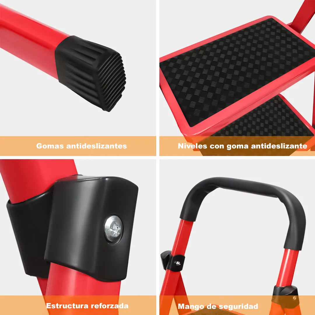 ESCALERA PLEGABLE 4 PELDAÑOS RESISTENTE