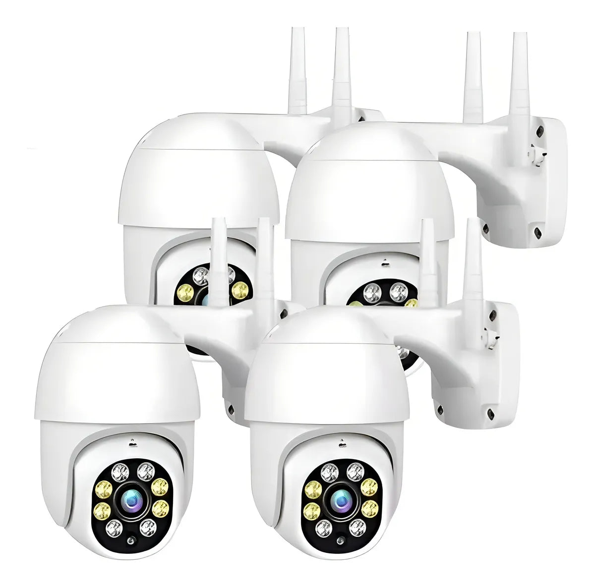 PACK X4 CÁMARAS DE SEGURIDAD EXTERIOR WIFI IP CON DETECCIÓN DE MOVIMIENTO
