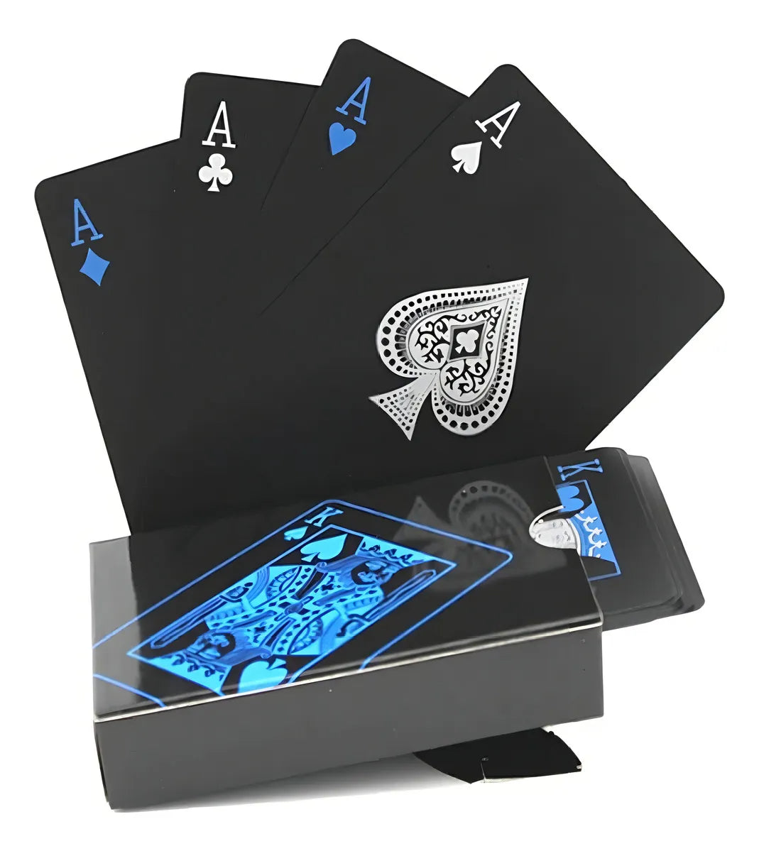 BARAJA NAIPE CARTAS INGLESAS NEGRAS PLÁSTICAS PREMIUM -POKER/MAGIA