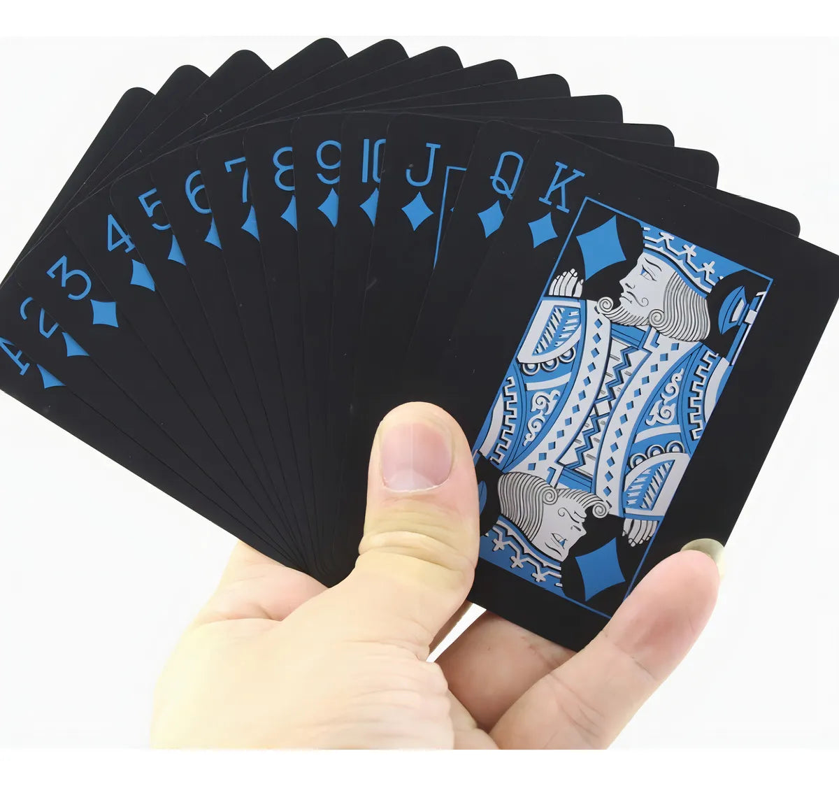 BARAJA NAIPE CARTAS INGLESAS NEGRAS PLÁSTICAS PREMIUM -POKER/MAGIA