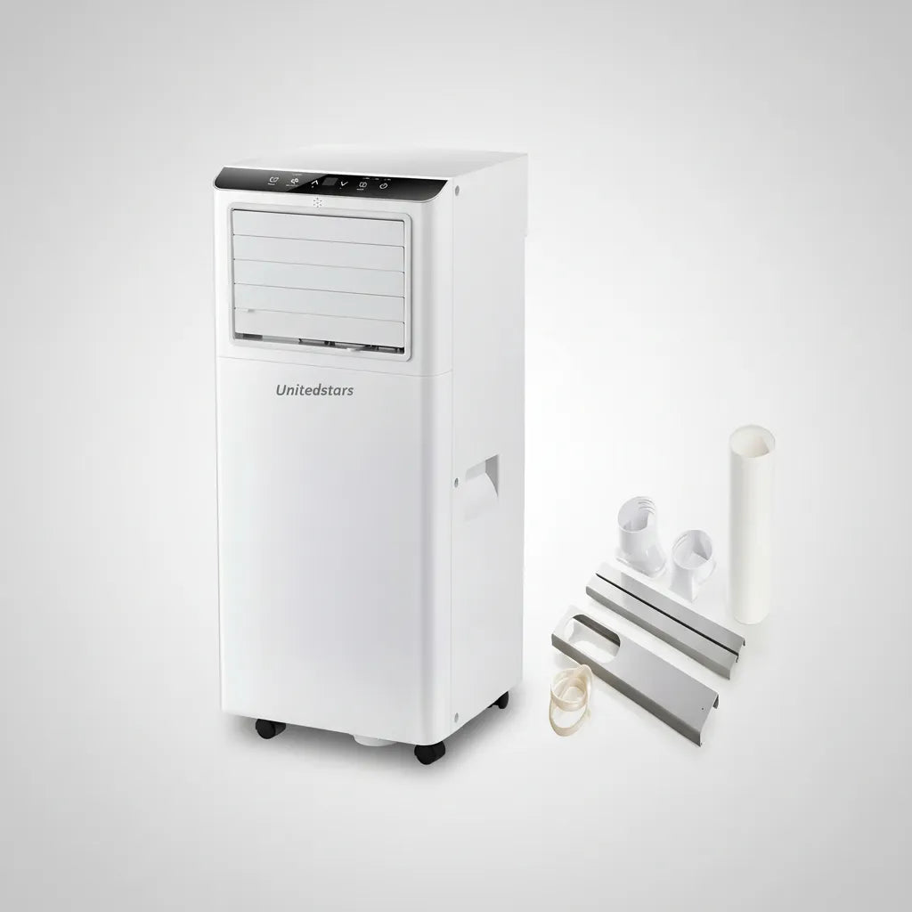 Aire Acondicionado Portatil Digital Con Kit Tubo Salida Aire Blanco