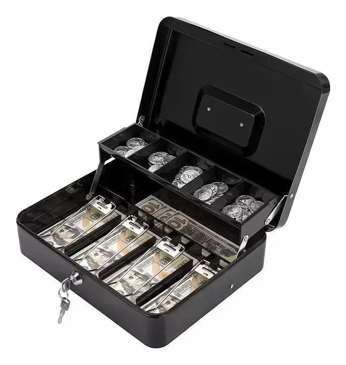 CAJA ORGANIZADORA DE DINERO CON LLAVE DE SEGURIDAD