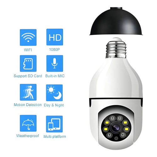CÁMARA AMPOLLETA IP 360° WIFI VISIÓN NOCTURNA E27