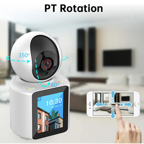 CÁMARA INTELIGENTE CON PANTALLA PARA VIDEOLLAMADAS WIFI - BLANCA